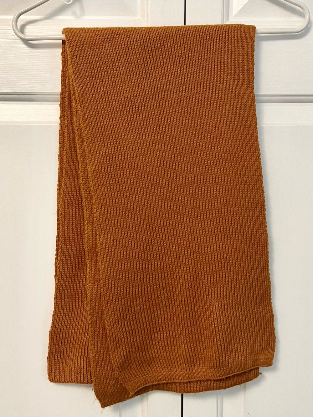 Burnt Orange Long Wrap Around Soft Knit Scarf